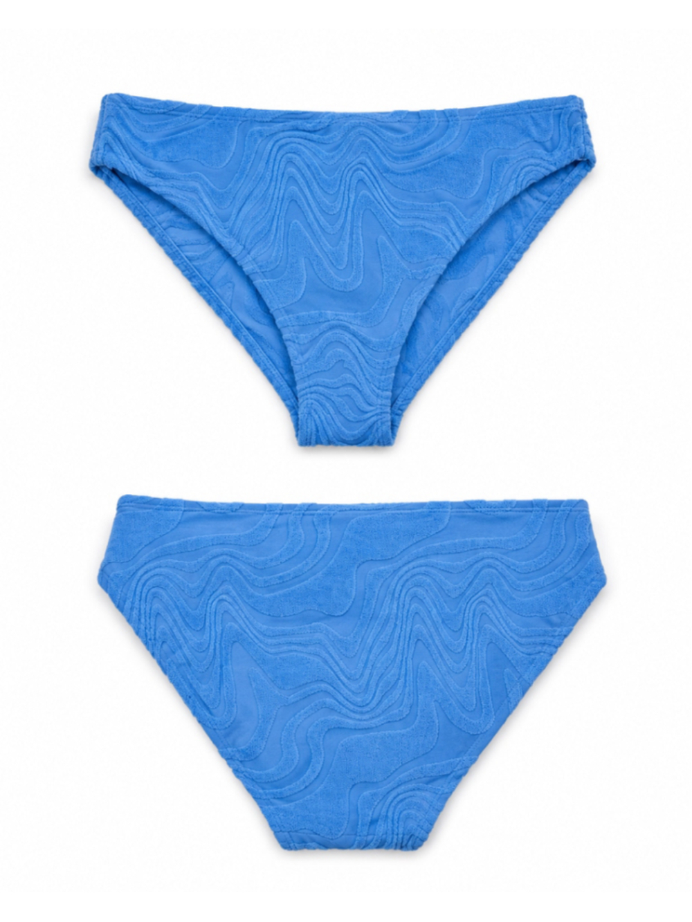 Bar III Size Small Heat Wave Textured Bikini Bottoms Cobalt Blue NWT